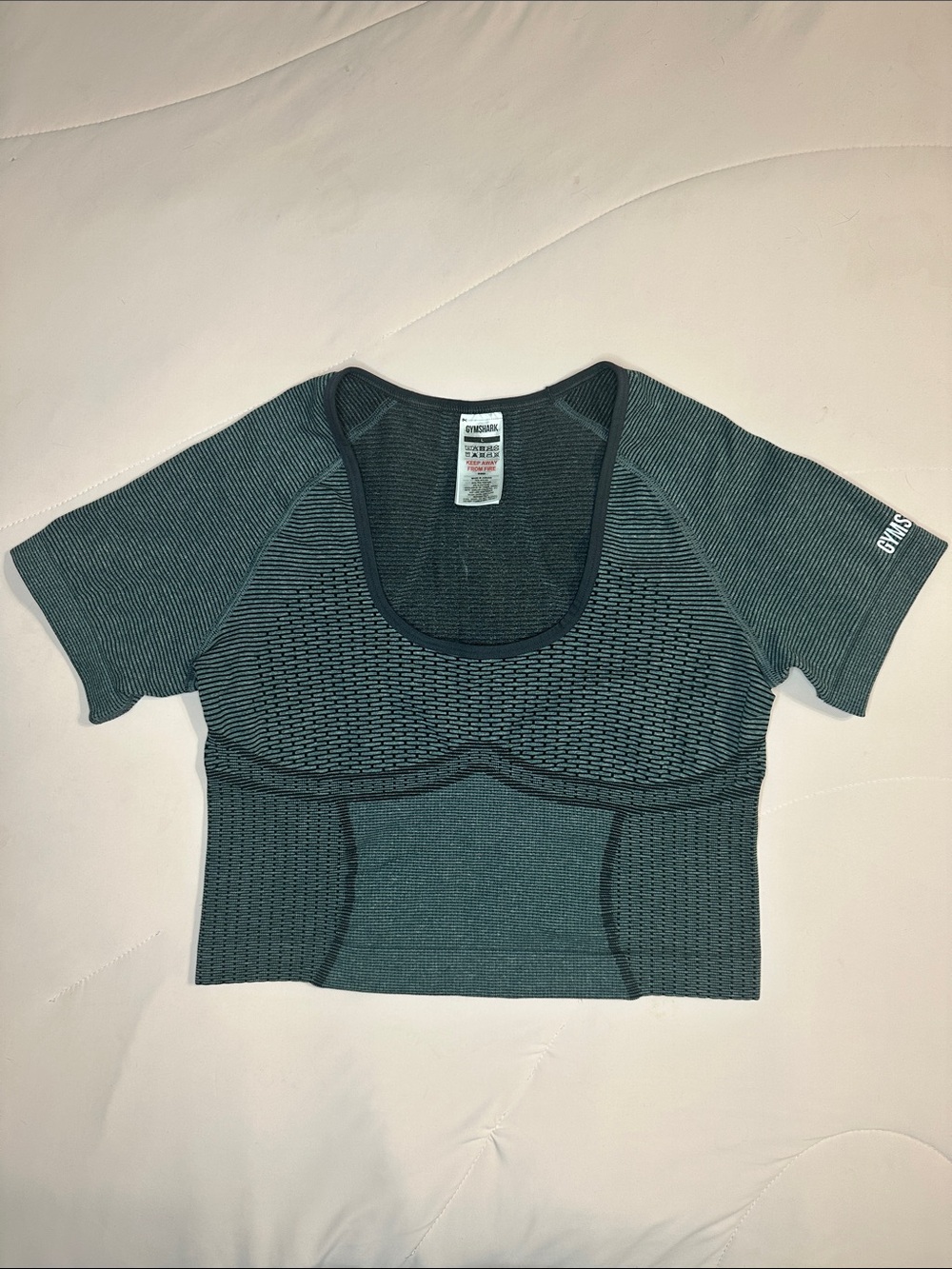 Gymshark Teal Seamless Short-Sleeve Crop Top L